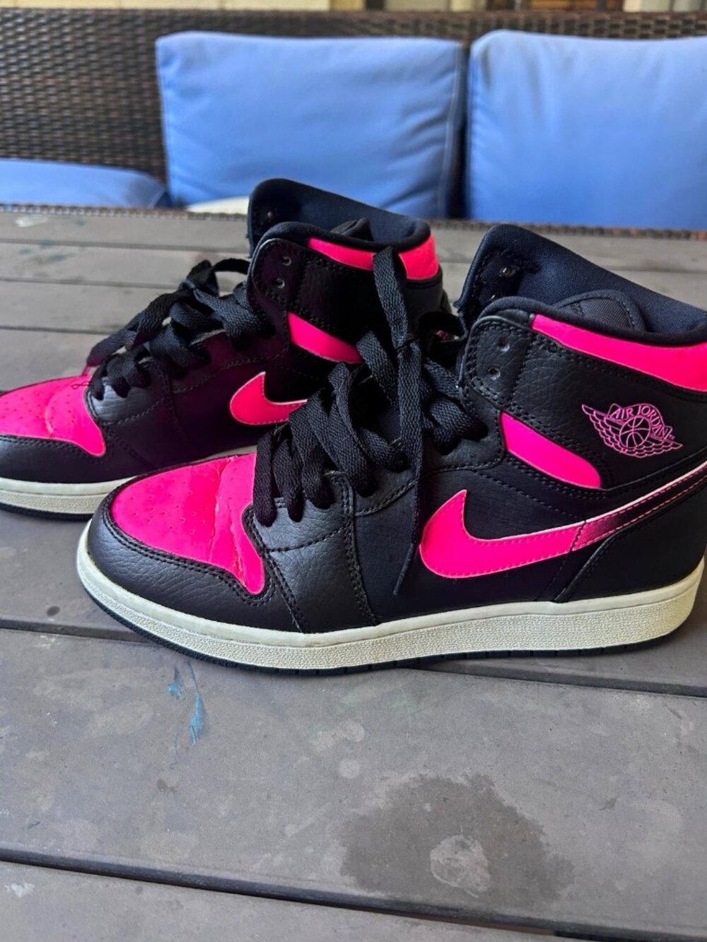 Air Jordan 1 Retro Mid Black Pink Youth 5Y